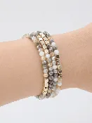 Beaded Bracelet Stack - Greyscale