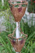 Baskets and Glass Copper Cup Rain Chain