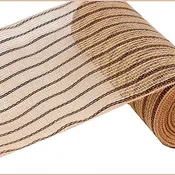 10.25"X10YD POLY/JUTE/METALLIC MESH - CHOCOLATE/NATURAL - RY800631