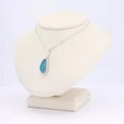 Australian Opal Doublet Pendant, Opal in 14K White Gold, 18 inch Chain