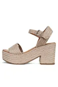 Golden Hour Raffia Block Platform Heels