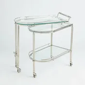 Global Views Folding Bar Cart in Polished Nickel