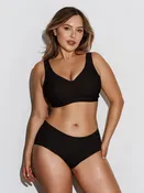Everyday Seamless Wireless Minimizer V-Neck Bra in Obsidian