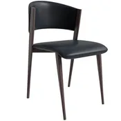 Aspen Dining Chairs in Leather with Graphite Metal Legs