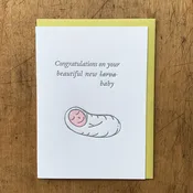 Congratulations on Your New Baby Larva Card — Letterpress PDX