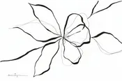 Black Line Drawing Flower I