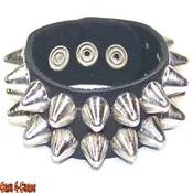 2 ROW BRITISH CONE STUD BRACLET 100% LEATHER (BC112BRITSTUD)