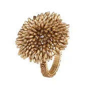 Bodrum Linens Pompom Gold Napkin Rings (set of 4)