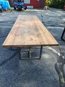 Alder Wood Table Made With Planks Glued Together