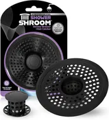 ShowerShroom Ultra Matte Black Hair Catcher, Stainless Steel Drain Protector, Fits All Shower Drains