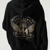 444 Olsen Black Hooded Sweatshirt