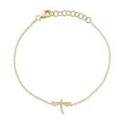 0.03CT 14K Y/G DIAMOND DRAGONFLY MATTE BRACELET