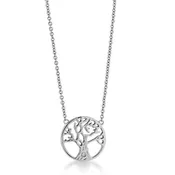 .01 ct. tw. Round Diamond Tree Necklace in Sterling Silver - FN30122DIA-SS