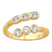 14K Gold Diamond Bypass Ring