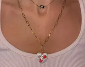Paperlink heart magen david choker