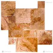 Antique Blend Brushed Chiseled French Pattern Travertine Tiles