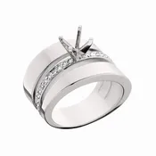 Custom Designed by Goodheart's - Wide Tapered Gold Diamond Engagement Ring or Remount