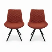 Ace Pair of Burnt Orange Dining Chairs - Dining Chair - Pair Burnt Orange