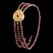 Antique 14K Bohemian Garnet Bead Bracelet