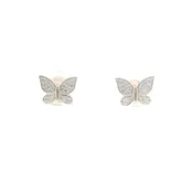 10kt Yellow Gold & Natural Diamond Butterfly Earrings