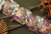 10108914 - Four Cranberry Treasure Pillow Beads