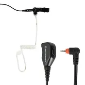 2-Wire Surveillance Earpiece Kit with Clear Acoustic Tube, Mic & PTT