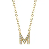 0.05ctw Diamond Necklace - Initial M