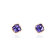 14K ROSE GOLD CUSHION TANZANITE STUD EARRINGS  245-03827