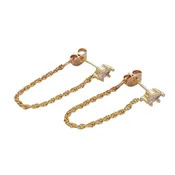 Culbreth's Jewelers Chain Loop Stud Earrings – Gold Plated Minimalist Studs