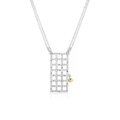 14k Bi-color Contemporary Diamond Necklace