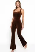 IB2431JM - GLITTER VELVET OPEN BACK JUMPSUIT