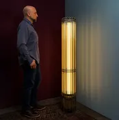 Tower Floor Lamp | Custom Glass Rod Sculptural Lighting by Neptune Glassworks, Los Angeles | NEPTUNE GLASSWORKS