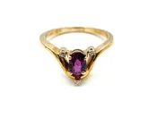 10K Yellow Gold Oval Ruby Ring