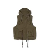 Field Vest - Olive Coated Cotton Cloth