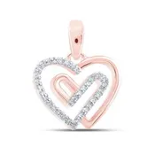 10K Rose Gold Round 1/12 ctw Diamond Heart Nicoles Dream Collection Pendant
