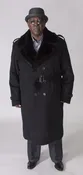 Black 100% Cashmere 45” Trench With Ranch Mink Removable Liner and Detachable Mink Collar – size 50