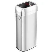 114 Liter / 30 Gallon Oval Open Top Stainless Steel Kitchen Trash Can with Dual AbsorbX Odor Filters