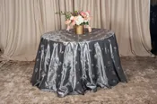 120 Satin Charcoal w/Embroidered Rounds