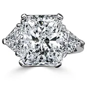 10CT Diamond Veneer Cubic Zirconia Three Stone 14K Gold Ring. 635R71337K-10CT