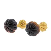 1980s Carved Tiger's Eye Gold Cufflinks