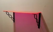 18"L Neon Acrylic wall shelf with HEAVY DUTY Brackets -8"wide 1/4" acrylic custom sizing welcome - Choose your bracket style!
