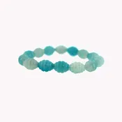 10X13mm Dyed Blue Amazonite Jasper Melon Bracelets