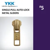 #5 SINGLE-PULL AUTO-LOCK SLIDERS YKK® METAL ZIPPERS