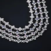 16mm Iced out Moissanite Infinity Clover Chain – 925 Sterling Silver