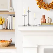 Set of 3 Aluminum Tapered Candleholders Silver - Threshold™