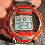 ARMITRON PRO SPORT MEN'S DIGITAL Wrist Watch Working BLACK / RED