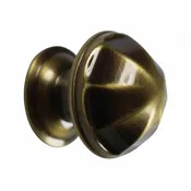 Antique Brass Cabinet Knob 1" Dia Octagonal Shape