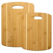 2-Piece Striped Bamboo Cutting Board Set