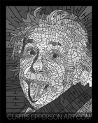 Albert Einstein- Word Mosaic Art Print -8X10