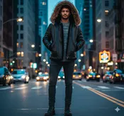 B3 Shearling Black/Black with hood and detactable fur